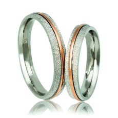 Wedding ring double white gold 3mm